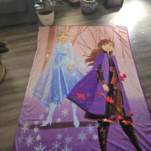 Disney Frozen 2 Kids Plush Blanket 86" X 60" Fleece Elsa & Anna 2019 Snowflakes